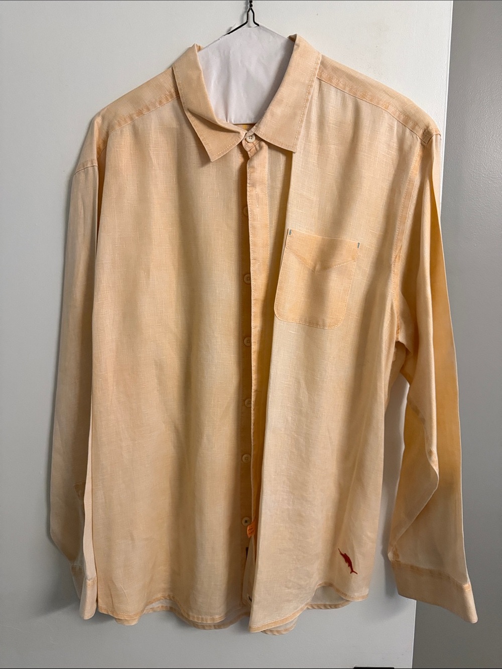 Men's Long-Sleeve TOMMY BAHAMA Button-Up Shirt in Peach